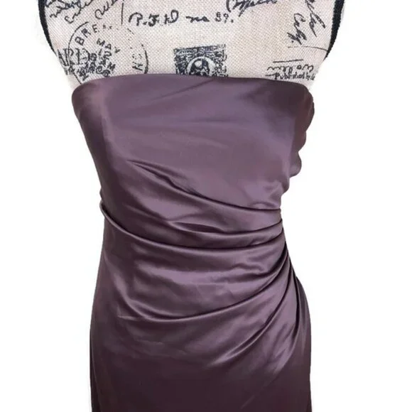 Bill Levkoff Cocoa Brown Strapless Gown Dress 10 - Picture 2 of 6